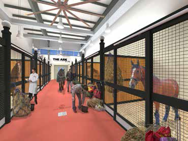 An artist's rendering of animal holding stalls at The Ark at JFK