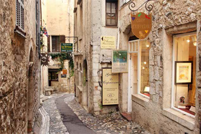 Explore the narrow streets of Saint-Paul-de-Vence, a beautiful medieval fortified village.