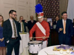 A surprise drum performance during cocktail hour