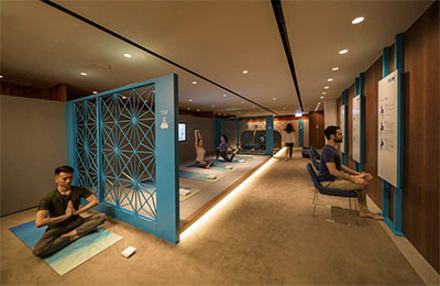 The Sanctuary in Cathay Pacific’s Business Lounge at The Pier at Hong Kong International Airport 