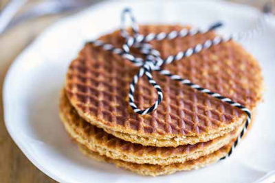 Stack of traditional stroopwafels