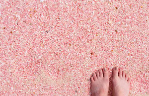 A pink-sand beach in Barbuda