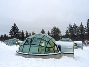 Glass igloos at Kakslauttanen Arctic Resort