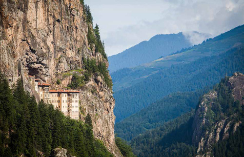 Sumela Monastery hugging the hillside in Trabzon