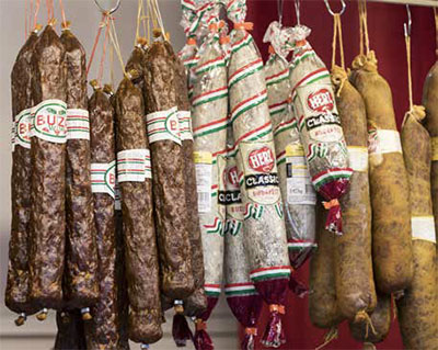 Sausages for sale at the Great Market