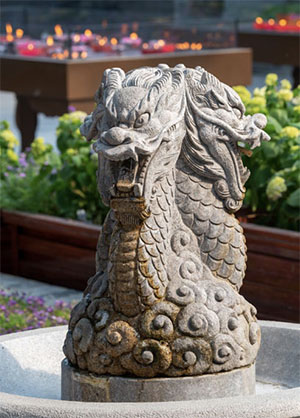 Daci Temple dragon fountain