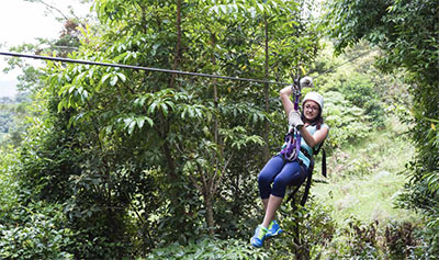 Zip line in Costa Rica rainforest