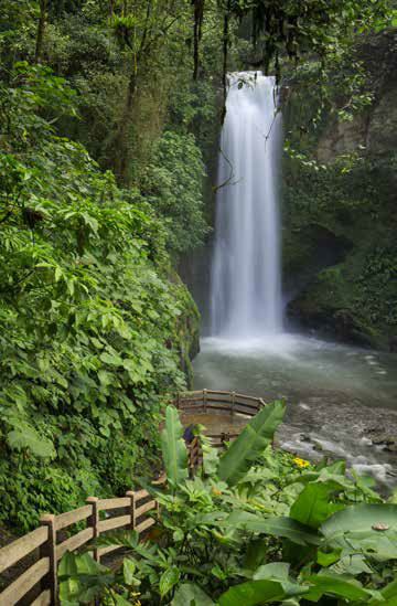 White Magic Waterfall in Costa Rica, a country recognized for sustainable tourism practices