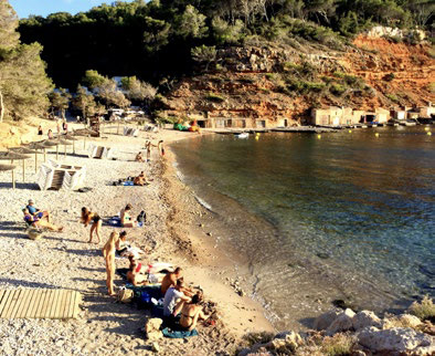 Cala Salada beach near Sant Antoni, Ibiza