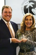 Francis X. Gallagher, publisher and CEO, Global Traveler; Edie Rodriguez, Crystal Cruises