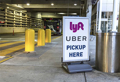 Airports even have Lyft and Uber pickup spots.