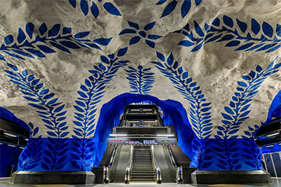 Stockholm Tunnel Rail art 