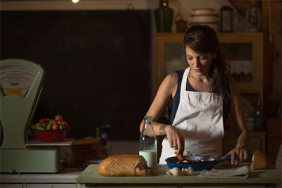 Ruthie Rousso hard at work in the kitchen