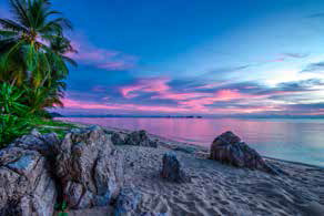 An incredible violet sunset, Koh Samui