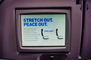 JetBlue Legroom on screen