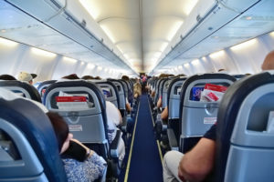 Airplane interior.