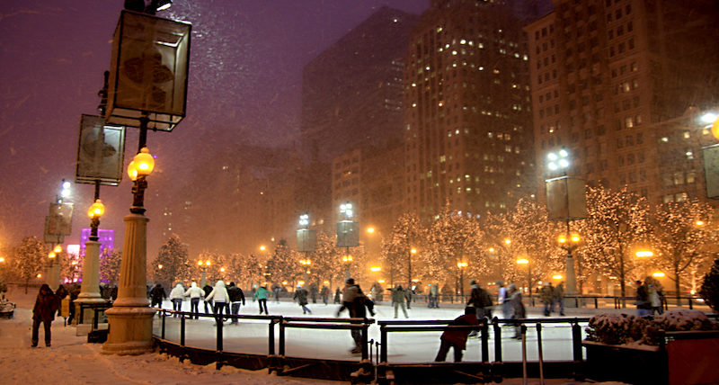 Winter night in Chicago