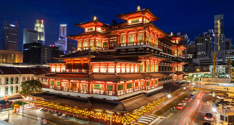 Night View of a Chinese Temple